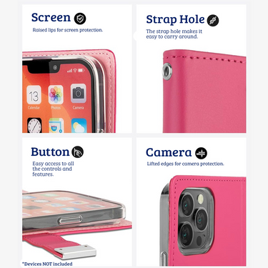 iPhone 16 Pro High-Quality Flip Wallet Case Cover: Shock-Resistant with Front Cover, Multiple Card Slots, Magnetic Closure and Media Stand Convertible - Brown